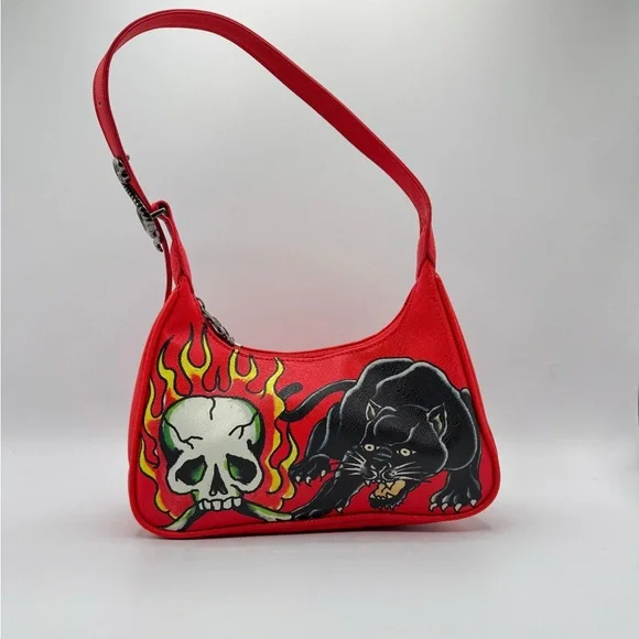 Ed Hardy Red Star-Embellished Shoulder Bag - Picture 2 of 2